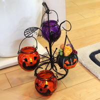 Halloween LEDツリーキャンドル＆ジャコランタンプリフラアレンジ